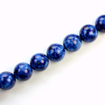 Czech Pressed Glass Bead - Smooth Matrix Round 10MM COATED LAPIS LAZULI