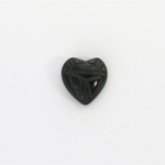 Gemstone Flat Back Carved Scarab - Heart 12x11MM BLACK OBSIDIAN