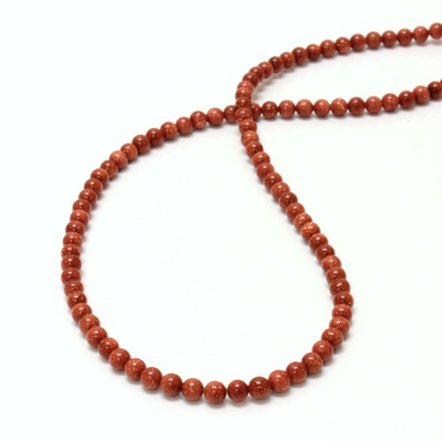 Man-made Bead - Smooth Round 04MM BROWN GOLDSTONE