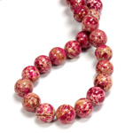 Gemstone Bead - Smooth Round 10MM SEA SEDIMENT JASPER DYED PINK