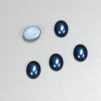 Glass Medium Dome Cabochon Pearl Spray Finish - Oval 10x8MM NAVY