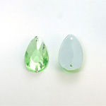 Plastic Flat Back 2-Hole Foiled Sew-On Stone - Pear 22x11MM PERIDOT