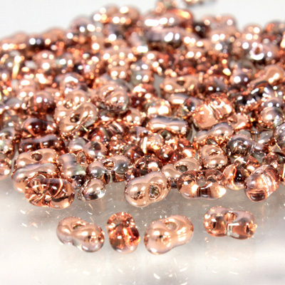 Preciosa Czech Glass Seed Bead - Farfalle 03.2x6.5MM CRYSTAL/COPPER 0005j