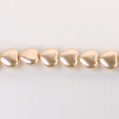 Czech Glass Pearl Bead - Heart 08x8MM DARK ROSE 70425