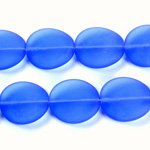 Czech Pressed Glass Bead - Potato Chip 20x18MM MATTE SAPPHIRE