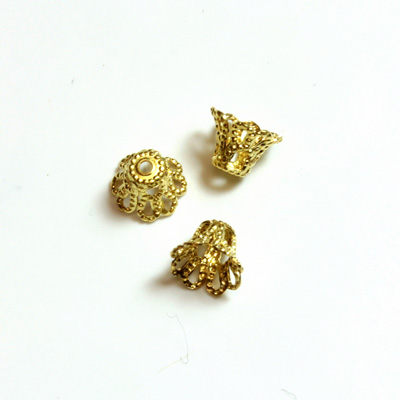 Brass Filigree Bead Cap 07MM RAW Unplated