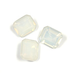 Cut Crystal Point Back Fancy Stone Foiled - Cushion Octagon 12x10MM OPAL WHITE