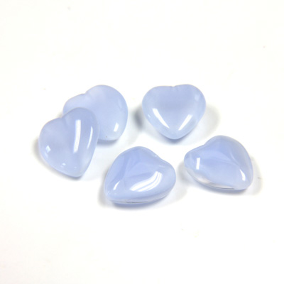 Glass Point Back Buff Top Stone Opaque Doublet - Heart 09x8MM BLUE MOONSTONE
