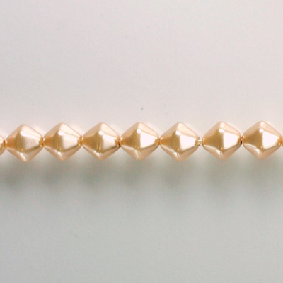 Czech Glass Pearl Bead - Hex/Lantern 06MM DARK ROSE 70425