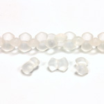Czech Pressed Glass Bead - Smooth Bow 09x5MM MATTE CRYSTAL