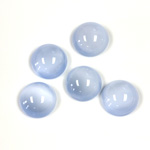 Glass Medium Dome Lampwork Cabochon - Round 11MM LIGHT BLUE MOONSTONE (00377)