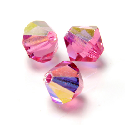 Preciosa Crystal Bead - Bicone 06MM ROSE AB