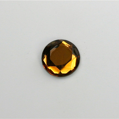 Glass Flat Back Rose Cut Fancy Foiled Stone - Round 13MM SMOKE TOPAZ