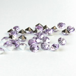 Plastic Point Back Foiled Chaton - Round 3MM LT AMETHYST