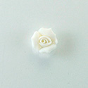 Ceramic Flat Back Flower - Rose 11MM WHITE