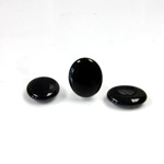 Glass Low Dome Buff Top Cabochon - Oval 12x10MM JET