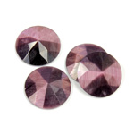 Fiber-Optic Flat Back Cabochon - Rauten Rose Round 15MM CAT'S EYE PURPLE