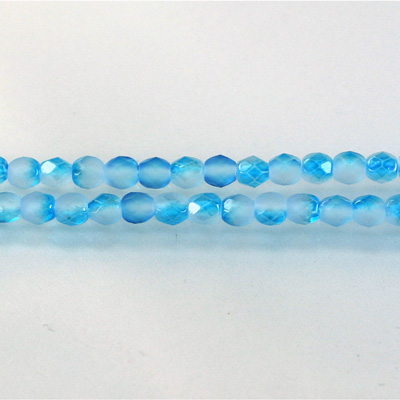 Czech Glass Fire Polish Bead - Round 04MM AQUA 93960