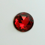 Glass Flat Back Foiled Rauten Rose - Round 18MM RUBY