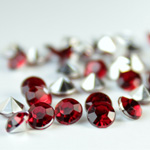 Plastic Point Back Transparent Foiled Chaton - Round 4MM RUBY