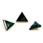 Glass Point Back Tin Table Cut (TTC) Foiled Triangle 10x10MM EMERALD