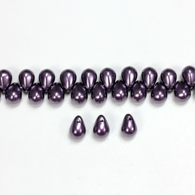 Glass Pendant Pearl Drop 6x4MM WISTERIA