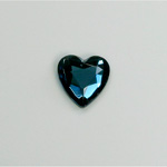 Glass Flat Back Rose Cut Fancy Foiled Stone  - Heart 12x11MM MONTANA