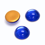 Glass Medium Dome Foiled Cabochon - Round 15MM SAPPHIRE