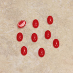 Glass Medium Dome Opaque Cabochon - Oval 06x4MM CHERRY RED