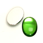 Glass Medium Dome Foiled Cabochon - Oval 25x18MM PERIDOT