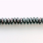 Czech Glass Pearl Bead - Spacer 08x3MM BLACK TAHITI 89031