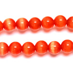 Fiber-Optic Synthetic Bead - Cat's Eye Smooth Round 08MM CAT'S EYE ORANGE