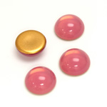 Glass Medium Dome Foiled Cabochon - Round 13MM OPAL ROSE