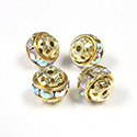 Metal Fancy Rhinestone Ball 9MM CRYSTAL AB-RAW