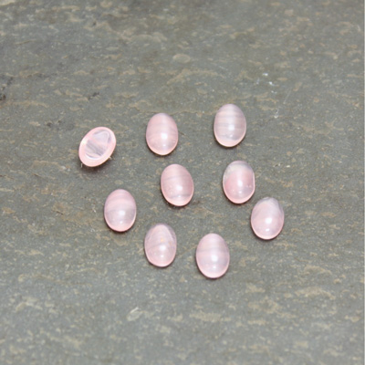 Glass Medium Dome Cabochon - Oval 06x4MM ROSE QUARTZ