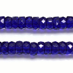 Czech Glass Fire Polished Bead - Rondelle 08x4MM COBALT