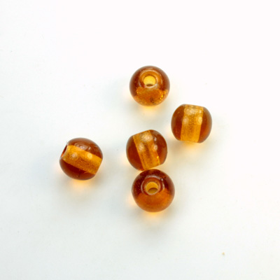 Czech Pressed Glass Large Hole Bead - Round 08MM TOPAZ