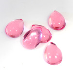 Plastic Flat Back Foiled Cabochon - Pear 14x10MM ROSE
