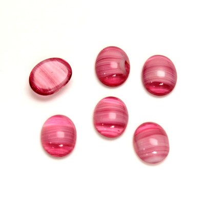 Glass Medium Dome Cabochon - Oval 10x8MM PORPHYR ROSE