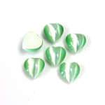 Fiber-Optic Cabochon - Heart 08MM CAT'S EYE LT GREEN