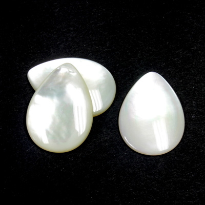 Shell Flat Back Cabochon - Pear 18x13MM WHITE MOP