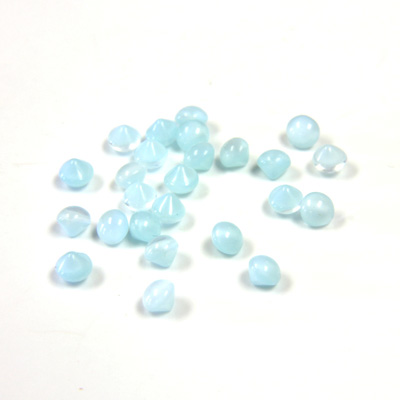 Glass Point Back Buff Top Stone Opaque Doublet - Round 12SS AQUA MOONSTONE