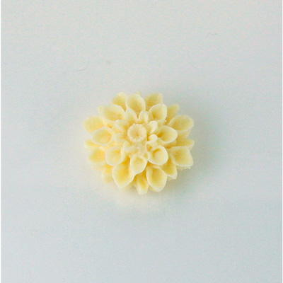 Plastic Carved No-Hole Flower - Dahlia 18MM IVORY