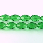 Czech Glass Fire Polish Bead - Oval 11x8MM EMERALD