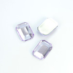 Plastic Flat Back Foiled Rose Cut Rhinestone - Cushion Octagon 14x10MM LT AMETHYST