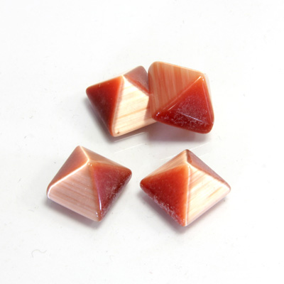 Fiber-Optic Cabochon - Pyramid Top 10x10MM CAT'S EYE COPPER