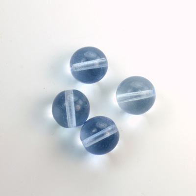 Czech Pressed Glass Bead - Smooth Round 10MM LT SAPPHIRE