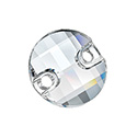 Preciosa Crystal Flat Back 2-Hole Sew-On Foiled Stone - Round Chessboard 10MM CRYSTAL