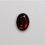 Glass Flat Back Rose Cut Faceted Foiled Stone - Oval 14x10MM RUBY