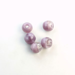 Czech Pressed Glass Large Hole Bead - Round 08MM MOONSTONE LT AMETHYST